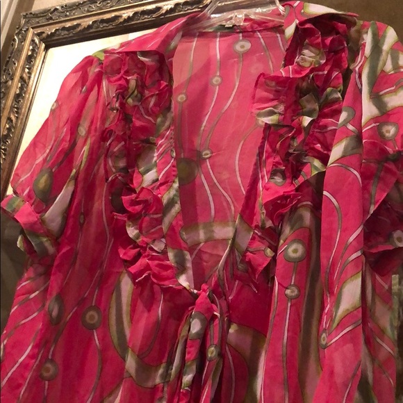 Pink Green Transparent lightweight floral woman’s - Picture 2 of 7